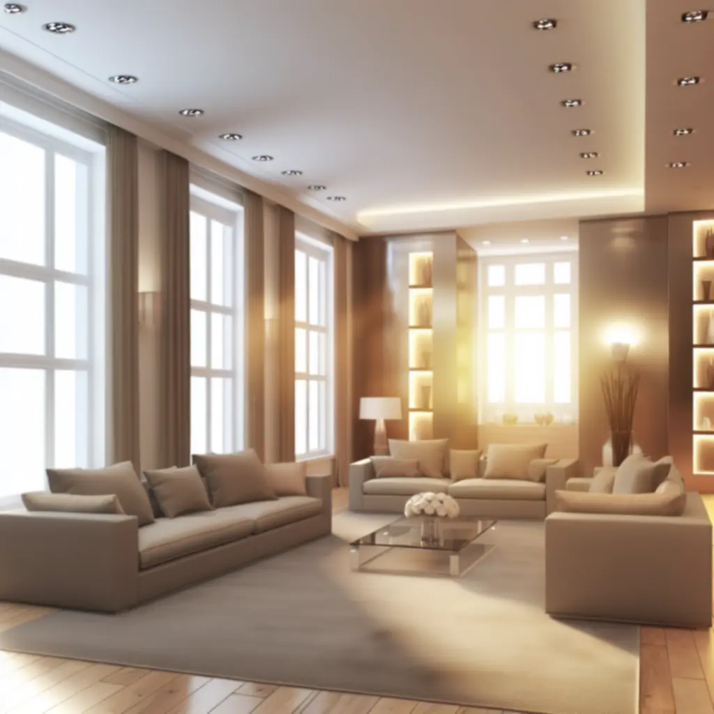 Elegancki salon w jasnej, spokojnej kolorystyce zaprojektowany przez studio  homeestivo