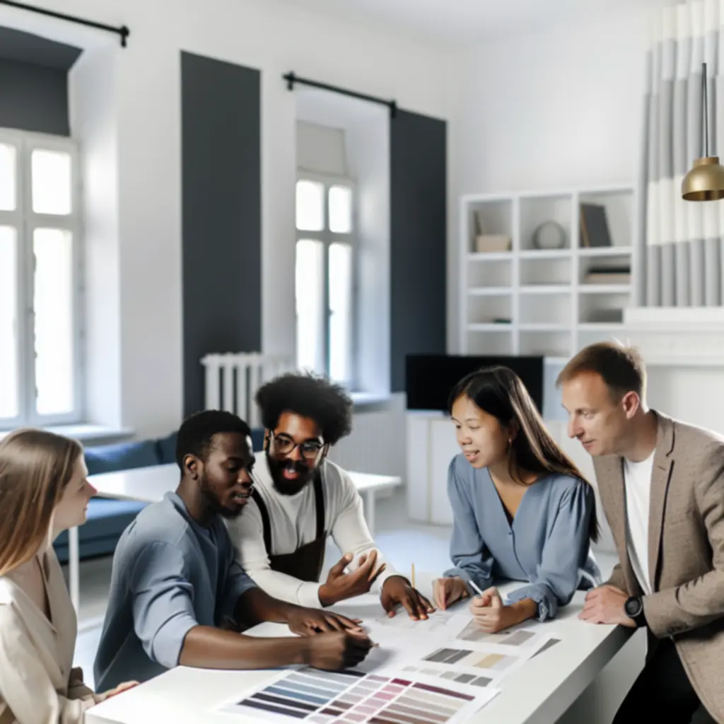 Zespół projektantów  homeestivo pracujący nad projektem wnętrza