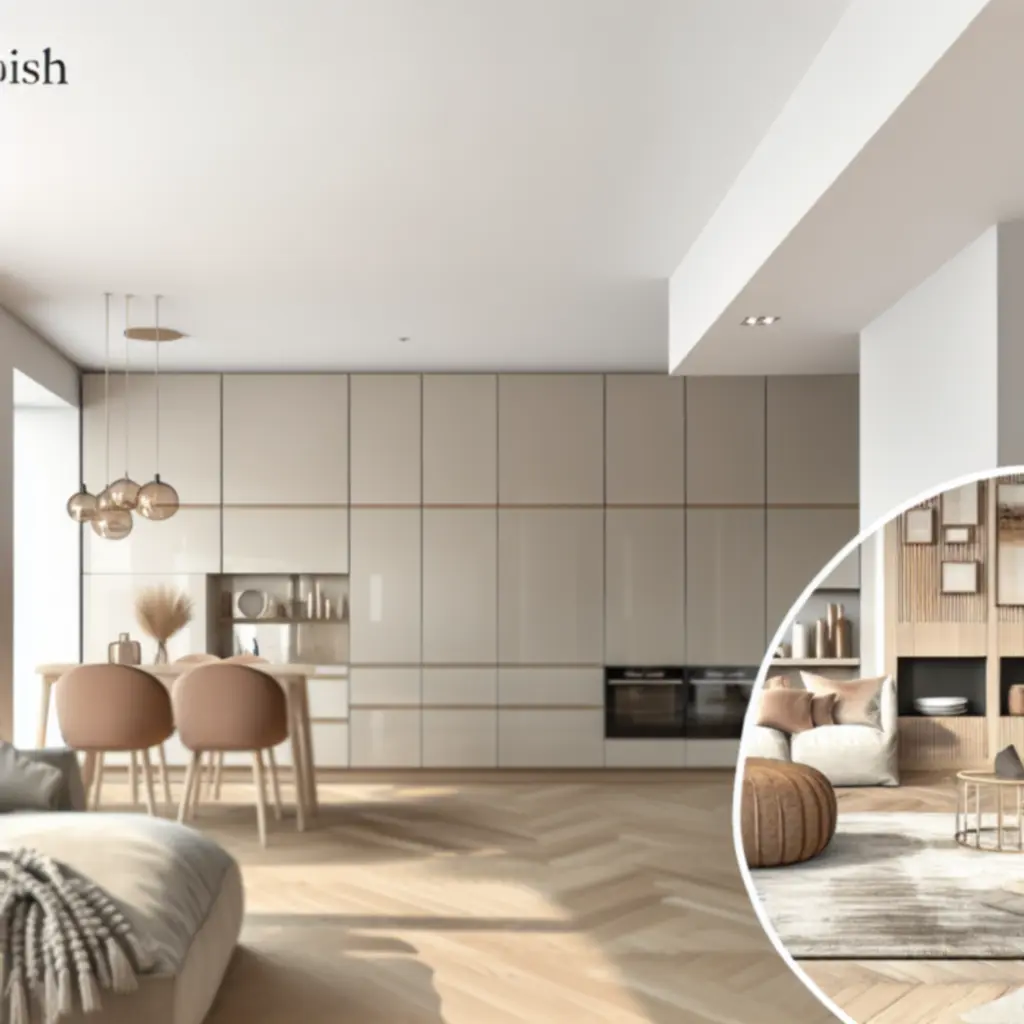 Kompozycja nowoczesnego, eleganckiego wnętrza zaprojektowanego przez studio  homeestivo